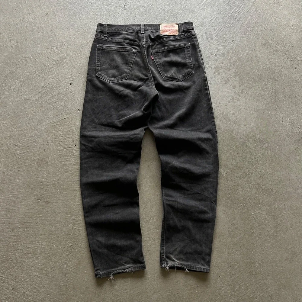 Vintage 90s Levis 550 Jeans Size 34x34 Black Dark Wash Denim Relaxed Straight‎